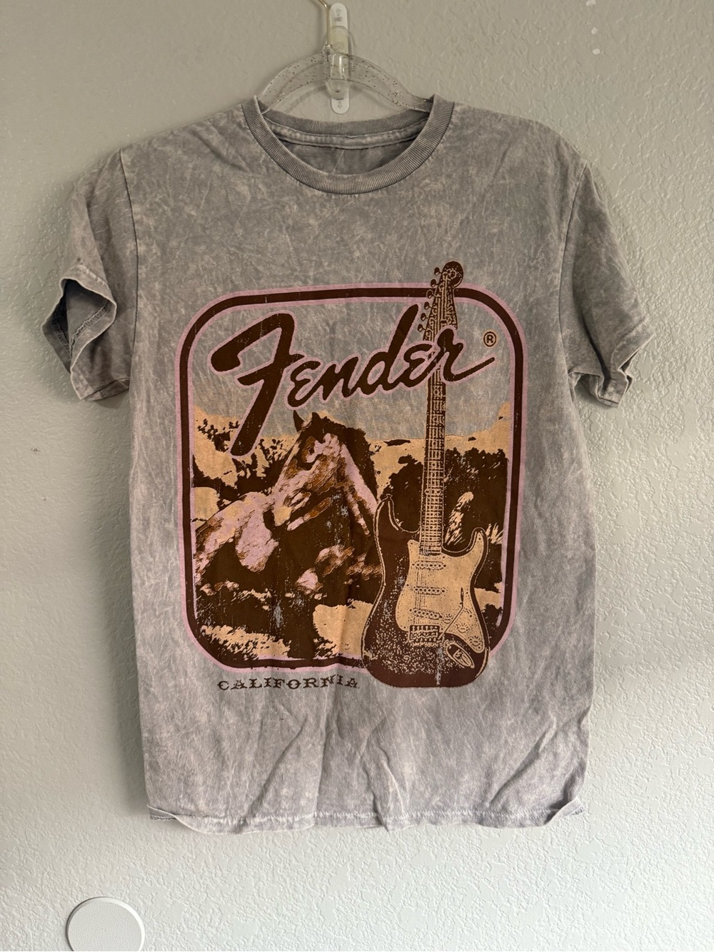 Fender Gray Vintage Guitar & Horse Graphic Tee